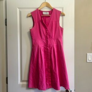 Pink Alfred Sung Linen Blend Dress Medium